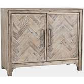 Gramercy 40" 2 Door Chevron Accent Chest in Brushed Grey Wash